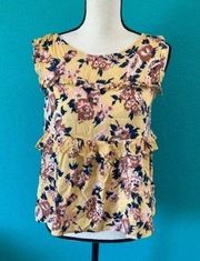 ⭐️ Pleione yellow floral tank top in size small