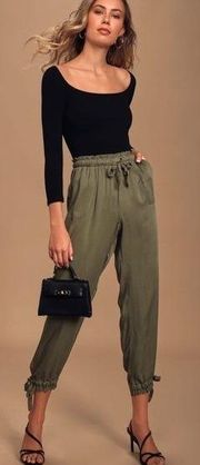 LULU’S Sebastian Olive Green Pants