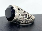 Silpada Sterling Silver Smokey Swirl Faceted Chalocedony Filigree Ring