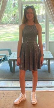 Short Gold Sparkly Homecoming / Prom Dress