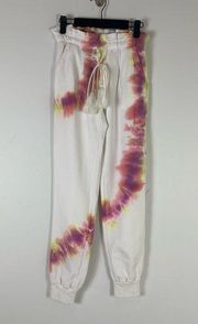 Something Navy Meghan Paperbag Sweatpants Joggers in Tie Dye- Size XXS