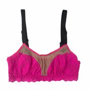 HANKY PANKY Lingerie Bra Lace Color Block Pink Sm