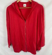 CAbi Women's Beachcomber Lightweight Zipper Hoodie Red 5137 Size Small