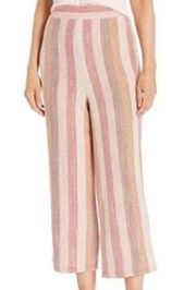 BB Dakota pink striped textured high waist palazzo wide leg pants