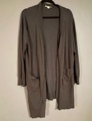 Zenana Outfitters Gray Open Front Cardigan Size 3XL