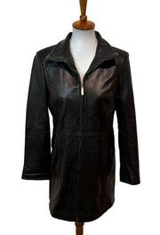 Ellen Tracy Leather Jacket Black Size Small Petite