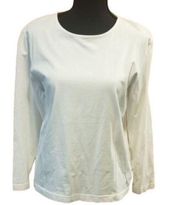 Eddie Bauer Women's 3/4 Sleeve White‎ Pullover Cotton Top Petite Small