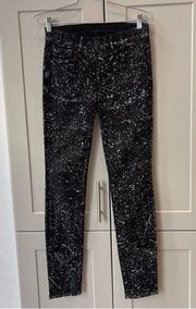 Proenza Schouler Black Speckled Paint Splatter Denim Skinny Jeans Designer 26