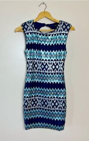 Blue Sequin  Sleeveless Dress Size M Junior EUC