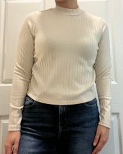 Cream Mock Neck Top