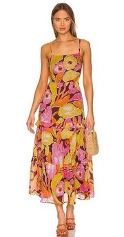 Banjanan Hazel Dress in Euphoric Bloom Paprika Floral Medium Sleeveless Maxi