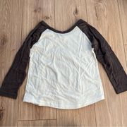 Brandy Melville  Gray Baseball T-shirt