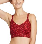 JoyLab Red Leopard Print Multi Strap Criss Cross Sports Bra