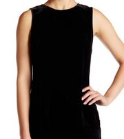 THEORY Yinga Black Velvet Hi Low Sleeveless Tank Top P