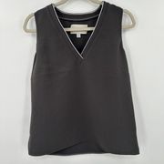 Brochu Walker 100% Polyester Gray V Neck Sleeveless Top Blouse Size‎ Medium