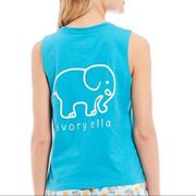 HP 💕Ivory Ella Tulip Hem Logo Graphic Tank Top 🐘