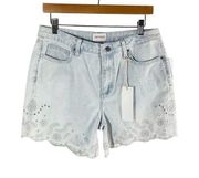 Driftwood Lulu Eyelet Light Wash Jeans Shorts 5” inseam Size 29