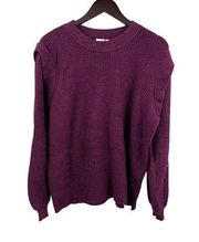 Who What Wear Purple Cotton Blend Sweater Shoulder Detail Size XXL New