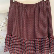 Copper key ruffle pull on skirt M