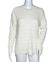 Marled Reunited Clothing Sweater Womens Medium Ivory Chunky Knit Neutral Minimal