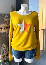 Sundry Yellow Long Sleeve Crewneck Pullover Sweatshirt Women’s Size 2/ Medium