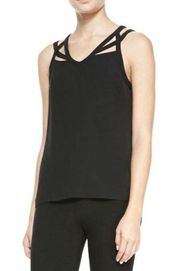 Diane Von Furstenburg DVF black cutout tank top