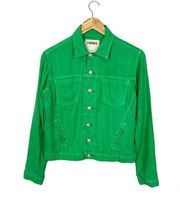 L’AGENCE 'CELINE' LINEN JACKET BRIGHT GREEN SMALL NWT