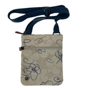 NEW  Tan and Navy Blue Canvas Crossbody Bag Purse