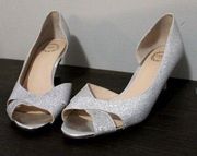 4/$25 I. Miller Silver Peep Toe Heels size 7