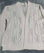 Madison + Hudson Ivory Ultra Soft Cable-Knit Cardigan Sweater S