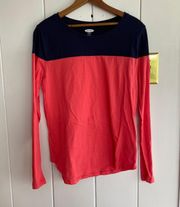 Long Sleeve Shirt  Pink & Navy Size Medium