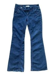 LEI 90s Y2K Dark Wash Glitter Flare Jeans 5