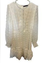 Simplee Apparel White Chiffon Dress
Swiss Dot Lace Trim size xl