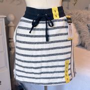 Golf Tennis Knit Skirt Black Cream Drawstring Skirt Womens Small