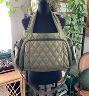 Free People Movement Olive Green Quilted Duffle Overnight Travel Bag