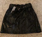 Suede Snakeskin Print Mini Skirt 