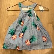 Small Pineapple Printed Boutique Tank