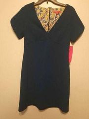 NWT Betsey Johnson size 4 Blue V Neck Dress