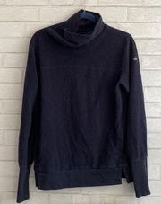 Alo Clarity Navy Fleece Turtleneck Pullover