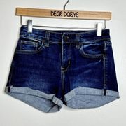 White Arizona Mid Rise Denim Shorts