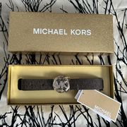 🦋 🎉HP🎉 Michael Kors belt reversible pave logo, small/med, gift box NIB NWT