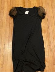 NWT Black Maxi Poof Sleeve