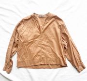 Brown V Neck Top Size 4