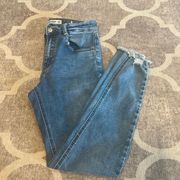 Pull&bear asos skinny mid waist denim jeans size 4 frayed ankle