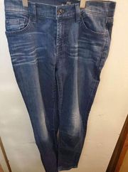 Seven for all mankind is slim cigarette dark blue jeans, size 26 waist, 30 “