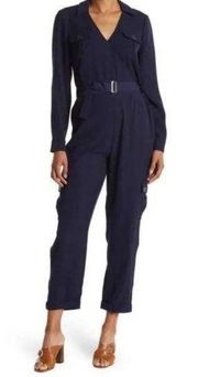 Ted Baker Navy Flan Belted Sleeve Utility Jumpsuit Size 1 US 0-2 Blue NWT