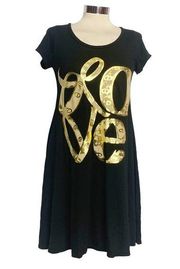 NWT Lauren Moshi Foil love ribbon T-shirt dress