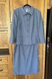 Vintage Pendleton Wool Periwinkle Purple Skirt Suit Set Blazer 100% Virgin Wool