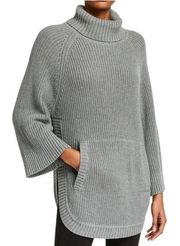 UGG Raelynn Chunky Knit Poncho Sweater Gray Size L