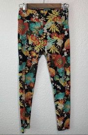 LulaRoe |‎ One Size Floral Brick Leggings